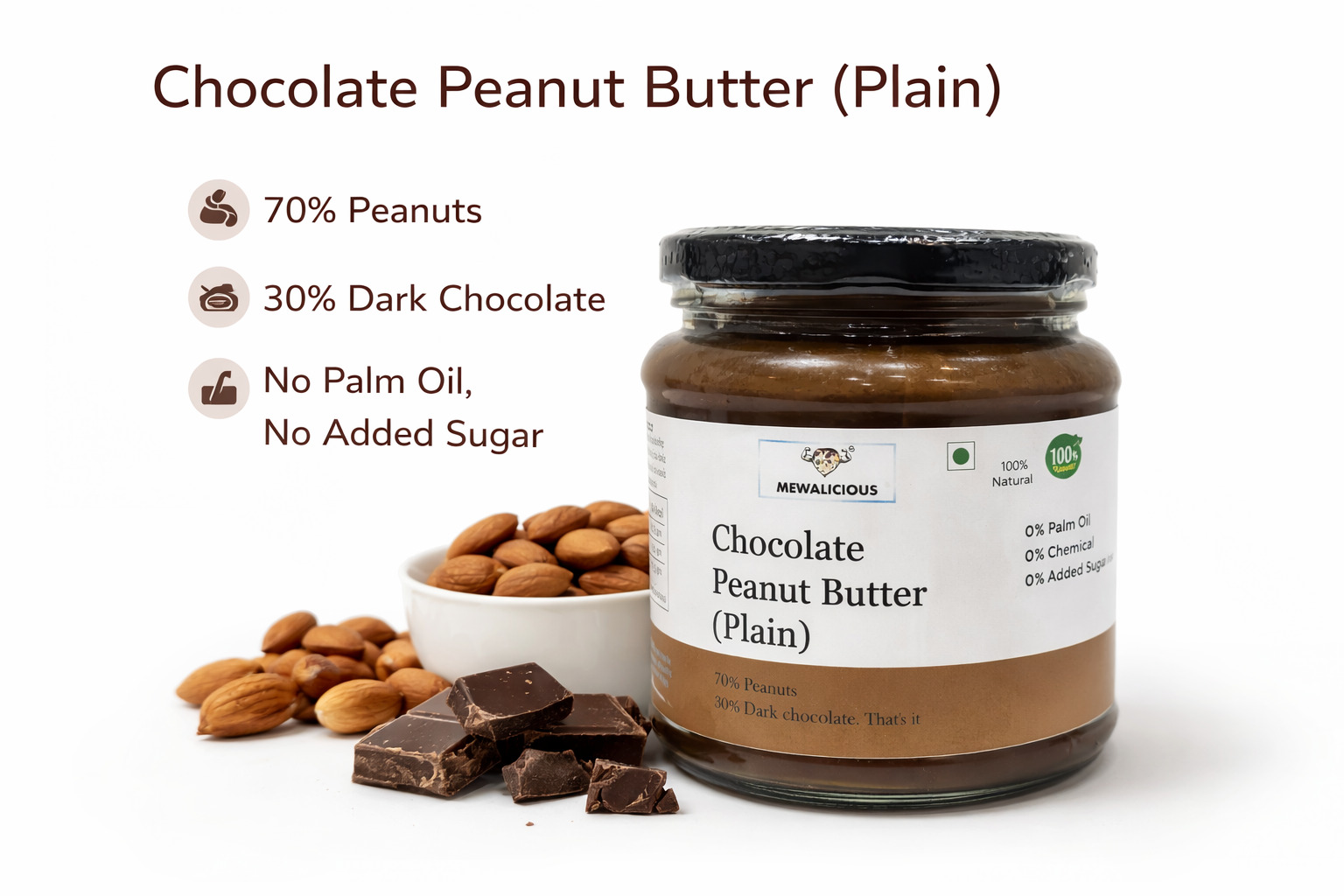Mewalicious High Protein Peanut Butter (Crunchy) 225 gm