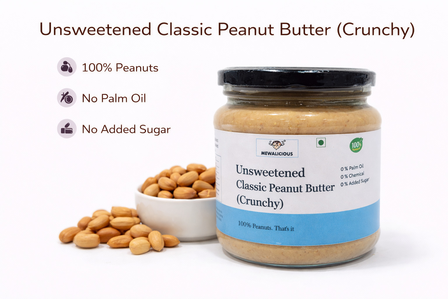 Unsweetened Classic Crunchy Peanut Butter
